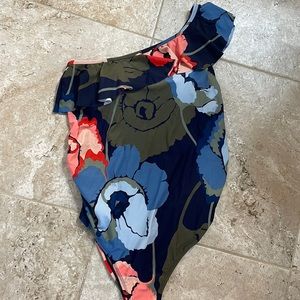 Motherhood maternity one shoulder swimsuit. Size Medium.